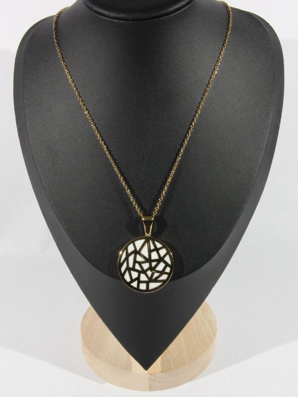 Georgina Jewelry Sterling .925 24k Gold Vermeil Les Racines Ceramic Necklace